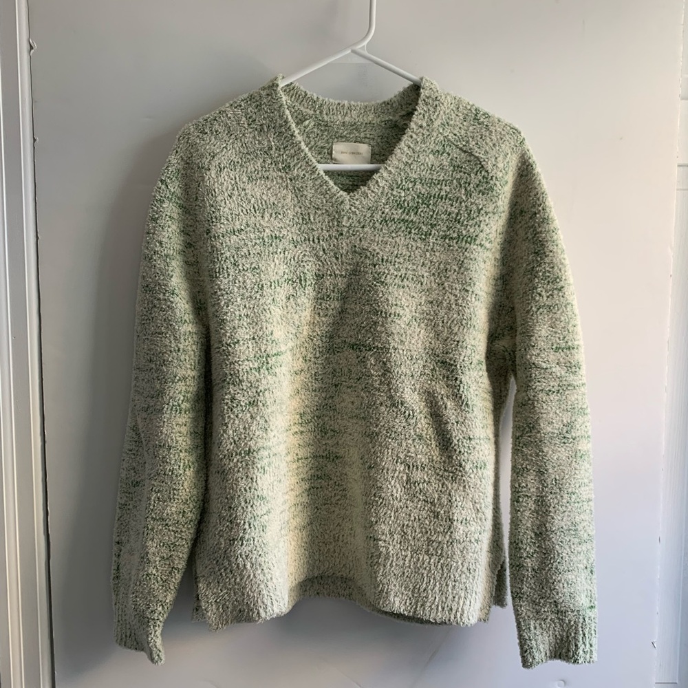 Aime Leon Dore Textured Green V-Neck Sweater